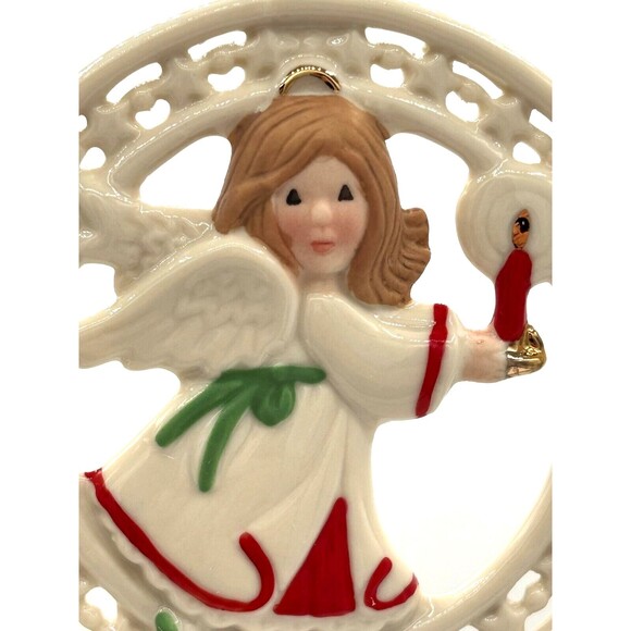 Lenox Pierced Figural Angel Christmas Ornament Bone China 24K‎ Gold Accent 3.5" - Picture 7 of 16